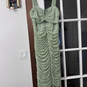 Elegant Green Ruched Dress